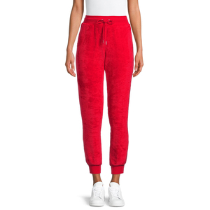 Pantalon de détente pour femmes, couleur rouge, taille haute, tissu extensible doux, décontracté, pour fitness, yoga, entraînement, vêtements de sport - Product Image 1