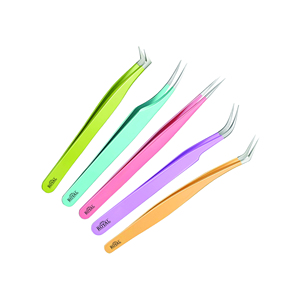 Pinces à cils en acier inoxydable de haute qualité avec logo personnalisé royal pour salons de beauté professionnels - Product Image 1