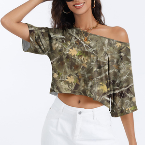 T-shirts courts personnalisés en coton mélangé, coupe ample, respirants, pour le sport et la gym, pour femmes - Product Image 4