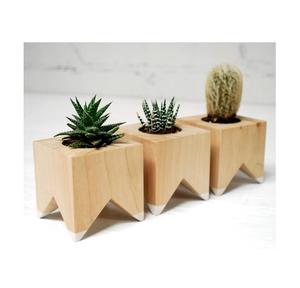 Fabricant de confiance, jardinière d'intérieur moderne en bois massif carrée pour la décoration du salon, du bureau, de l'hôtel avec doublure imperméable - Product Image 1