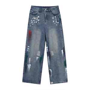 Pantalon en jean classique décontracté, coupe confortable, durable, mélange de coton, idéal pour les hommes, streetwear, bureau, voyage et usage quotidien - Product Image 1
