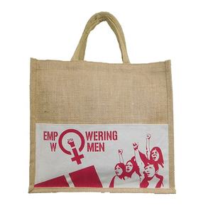 Sac fourre-tout en lin de jute imprimé avec logo personnalisé écologique Sac en jute réutilisable recyclable en tissu naturel - Product Image 6