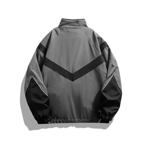 Custom New Design Mens Loose Windbreaker <b>Jackets</b> Pockets Formal Zip <b>Waterproof</b> <b>Long</b> Sleeve Lapel <b>Jacket</b> Outdoor High Quality - Product Image 2