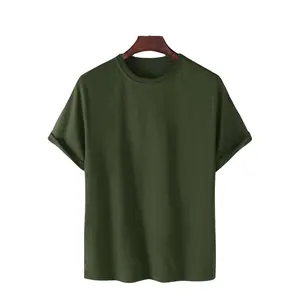 T-shirt pour hommes en coton peigné super vert avec demi-manche et longue durée extrême qualité OEM ODM imprimé T-shirt de nuit