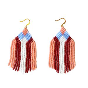 Pendientes de Gancho con Cuentas de Arroz Estilo Boho, Pendientes con Flecos de Cuentas de Semillas, Pendientes Colgantes de Cuentas de Vidrio de Moda, Ropa de Fiesta, Ropa de Playa - Product Image 1