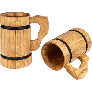 Chope à bière classique en bois massif artisanale, tasse à café, chope à bière, vaisselle de bar, cadeau, usage domestique, certifiée CE, FAIZA CRAFT - Product Image 6
