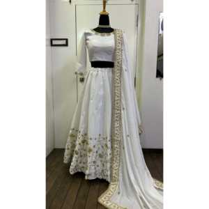 Designer élégant Lehenga Choli pour les fêtes Zari & Sequence Work Party Supplies - Product Image 4