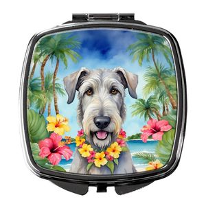 Irish Wolfhound Luau Miroir de maquillage de voyage compact Miroir décoratif portable pliant cadeau pour femmes et filles - Product Image 1