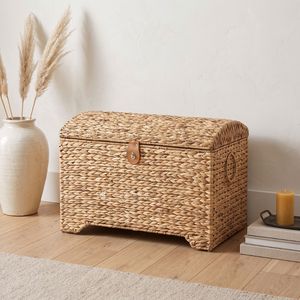 Space-Saving Ultra-Thin Underbed <b>Storage</b> <b>Container</b> Heavy Duty, Woven <b>Water</b> Hyacinth Trunk with Handles for Bedding and Clothesnt - Product Image 3