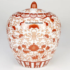 Unique Pattern Luxury Style Glossy Gold Color Table Ginger Jar for Gifting Purpose Set of 2 Embossed Texture - Product Image 3