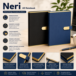 Cuaderno A5 Premium de Tapa Dura, Diario de Cuero PU Texturizado, Cierre Magnético de Metal, Papel con Relieve, Portaplumas Elástico, para la Escuela y la Oficina - Product Image 3