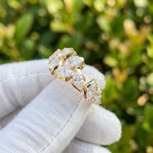 <b>Tree</b> <b>Branch</b> Dainty Multi Shapes Lab Grown Diamond Engagement Ring Wedding Party For Women's 18K Solid Gold Customize Jewelry - Product Image 3