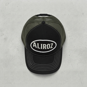Casquette de camionneur Aliroz 5 panneaux en maille noire réglable avec logo brodé sur le devant, décontractée, pour l'extérieur, unisexe, adulte, printemps-été - Product Image 3