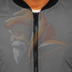 เสื้อแจ็คเก็ตบอมเบอร์ปักโลโก้ตามสั่งสำหรับผู้ชายไซส์ใหญ่ พร้อมซิปปิด เสื้อโค้ทถักสำหรับฤดูหนาว เสื้อแจ็คเก็ตฤดูหนาว - Product Image 4