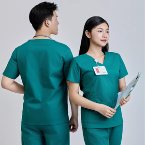 Conjunto de Uniformes Médicos Unisex de Tela de Algodón Peinado (52% Algodón, 45% Poliéster, 3% Elastano) con Detección de Agujas, Hecho en Vietnam, para Uso Hospitalario - Product Image 1