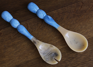Ensemble d'ustensiles à salade en résine blanche écologique FAIZA CRAFT – Cuillère, fourchette, spatule – Compatible lave-vaisselle, micro-ondes et four – Haute qualité - Product Image 6