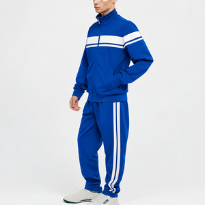 Ensemble de survêtement personnalisé pour hommes, sweat-shirt à demi-zip et pantalon de jogging, tenue de sport deux pièces pour la gym et l'entraînement - Product Image 5