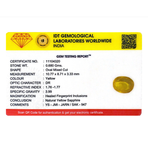 Loose 3.4 Carat Yellow Sapphire Gemstone 10x12mm for Fine Jewelry - Product Image 4