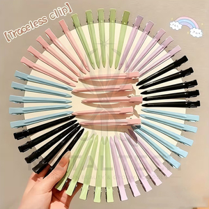 Pinces à cheveux en métal pastel colorées, pinces à bec de canard antidérapantes professionnelles pour salon, ensemble d'outils de coiffure pour coiffeur - Product Image 6