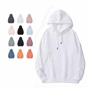 เสื้อฮู้ดดี้สีขาวคุณภาพสูงสำหรับขายส่ง พิมพ์โลโก้แบรนด์ส่วนตัว แฟชั่นทันสมัย เสื้อฮู้ดดี้เปล่าแบบสวมหัว ระดับพรีเมียม - Product Image 1