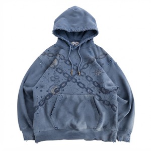 Sudadera con Capucha Azul Extra Grande para Hombre, 100% Algodón Orgánico, Estilo Casual de Invierno, con Bolsillo Canguro, Forro Polar Grueso - Product Image 5