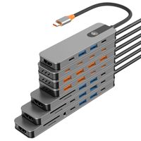 Hub Multiport USB C 8in1 HDMI2.0 4K60Hz USB3.0 5Gbps Transfer Cepat PD100W Pengisian Daya Cepat Jack Audio 3.5mm Pembaca Kartu ST/TF