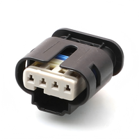 Conector Automotriz Sellado Impermeable Jinhang4p-YH de 4 Pines, de Cobre y Nylon Amarillo con Bloqueo CPA, Conector Hembra para Sensores de Coche
