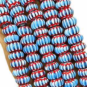 Lampwork <b>Crystal</b> Glass <b>Beads</b> Blue Red White Oval Loose <b>for</b> <b>Jewelry</b> <b>Making</b> Bulk Box Packaging - Product Image 1