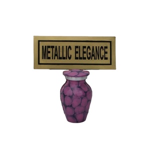 Prix de gros Urnes funéraires en métal de haute qualité personnalisées Urne funéraire souvenir funéraire pour cendres avec boîte en velours - Product Image 1