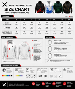 Sweat à capuche sublimé 100 % polyester pour homme X Sports City avec poche, doublure de capuche premium, finition de coutures solides, respirant - Product Image 6