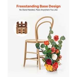 4 pezzi di fiori artificiali floreali arancioni alti 17.5 pollici per il ricevimento della cerimonia della decorazione della sedia dei corridori del corridoio del matrimonio - Product Image 4