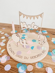 แผ่นไม้ทำด้วยมือสำหรับศิลปะพื้นบ้าน3D น่ารักปรับแต่งได้สำหรับงานเลี้ยงวันเกิดของเด็กกล่องของขวัญป้ายติดผนังงานฝีมือทำจากไม้ - Product Image 5