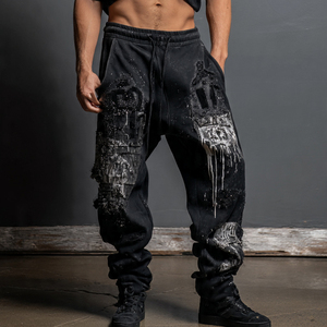 Pantalones de chándal de alta calidad para hombre, estilo jogger, desgastados, con cordón en la cintura, para invierno - Product Image 5