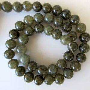 Perles de pierre précieuse rondes lisses en labradorite naturelle à grand trou pour la fabrication de bijoux, fil de pierres en vrac, taille de perçage - Product Image 1