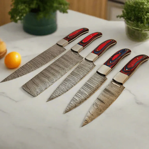 ชุดมีดเชฟ LEGACY BLADES ระดับไฮเอนด์ ผลิตด้วยมือ 67 ชั้น เหล็กดามัสกัส 5 ชิ้น ใช้ได้ทั้งมือซ้ายและขวา ด้ามไม้ มีดระดับมืออาชีพ - Product Image 1