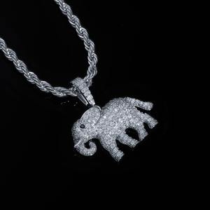 Collar Hiphop Premium con Colgante de Elefante para Hombre, Estilo Hipster, Lleno de Diamantes, Accesorios de Moda - Product Image 2