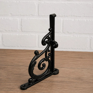 SHUBHAM Black Cast Iron Wall Shelf <b>Bracket</b> Decorative Hanging Support Single Tier Storage Rack <b>for</b> Home Garage - Product Image 5