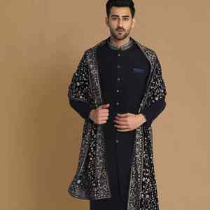 Salwar Kameez para Hombre, Traje Tradicional Indio Pakistaní para Novio, Vestido Real para Boda, Sin Arrugas, Protección Solar - Product Image 6