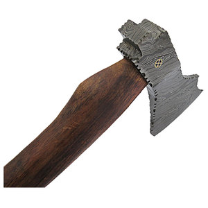 Artisan Forged Damascus Steel Hatchet Rosewood <b>Handle</b> With Leather Sheath Custom <b>Axe</b> Outdoor <b>Axe</b> - Product Image 2