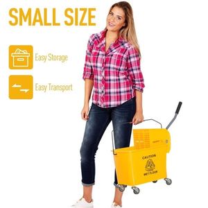 Carrello Pieghevole per Pulizie 20L, Grande Secchio in Plastica con Ruote, Materiale in Metallo PP Alluminio, Secchio per Pulizia da 20L - Product Image 5