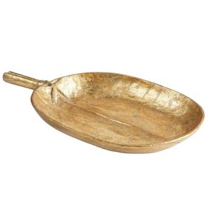 Plato de Lujo con Diseño de Hoja Grande y Asa, Bandejas Decorativas para Servir, Decoración para Bodas y Eid, Platos para Aperitivos, Chocolate Árabe, Hecho a Mano - Product Image 1