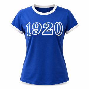 T-shirt col en V Zeta Phi Beta Sorority 1920 Sooo Sweet Bleu Blanc Manches Courtes Greek Life Apparel Vente en Gros Grandes Tailles - Product Image 1