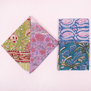 Hippie Bohemian Neck Scarf Bandana Printed Cotton Square Headwear Floral Pattern Vintage Style Handcrafted <b>Gift</b> for Unisex - Product Image 2