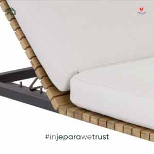 Tumbona de Lujo para Exteriores de Teca y Metal con Cojín Impermeable y Respaldo Ajustable para Villa, Hotel, Resort, Piscina - Product Image 5