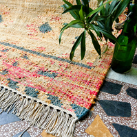 Tapis en jute tissé à la main |   Tapis rectangulaire fin à poils ras géométrique Kilim |   Tapis de sol rustique écologique en fibres naturelles