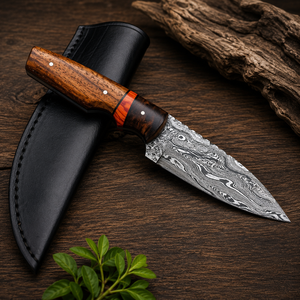 Couteau de survie extérieur THEWIZ CRAFTS en acier Damas fait main, lame fixe à pointe clip, 15 pouces, avec étui en cuir, pour la chasse, garantie 3 ans - Product Image 6