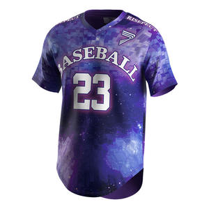 Maillots de baseball 100% polyester - Col en V, manches courtes, séchage rapide, impression numérique, respirant, logo personnalisé, qualité supérieure - Product Image 5