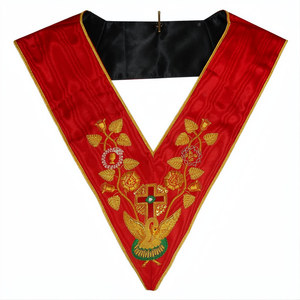 Collier d'officier de la Rose Croix du 18e degré AASR, brodé à la main, Rite écossais, insignes maçonniques - Product Image 5