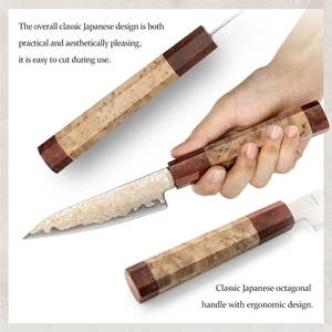 Juego de Cuchillos de Cocina de Acero de Damasco Forjado a Mano de Primera Calidad, Juego de Cuchillos con Hoja Grabada en Cobre Personalizada, Logotipo OEM, Fabricante de Fábrica - Product Image 2