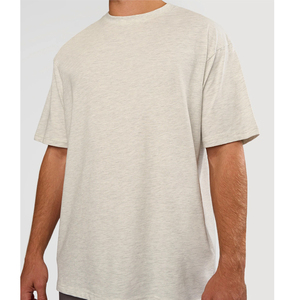 T-shirt Homme Nouveau Modèle Vintage Délavé à l'Acide, Coupe Oversize Épaules Tombantes, Col Montant Tricoté, Manches Courtes, Coupe Boxy, OEM Disponible - Product Image 5